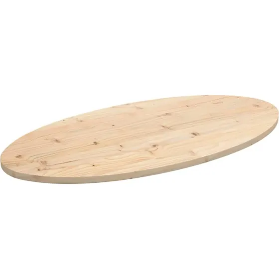 vidaXL oval bordplade 110x50x2,5 cm massivt fyrretræ