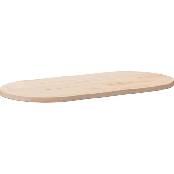 vidaXL oval bordplade 100x50x2,5 cm massivt fyrretræ