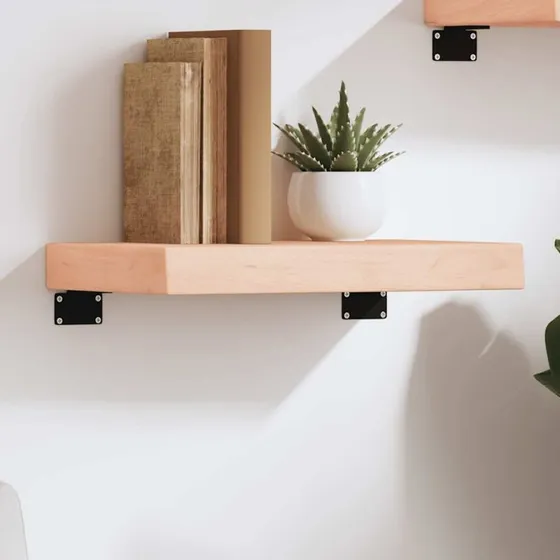 vidaXL væghylde 40x30x(2-6) cm ubehandlet massivt egetræ