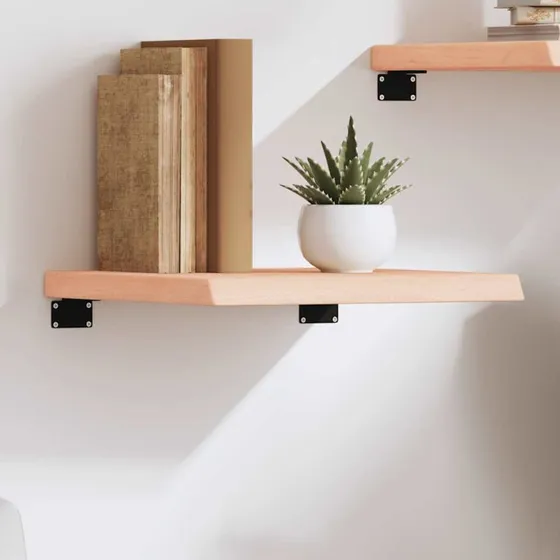 vidaXL væghylde 40x40x(2–4) cm ubehandlet massivt egetræ