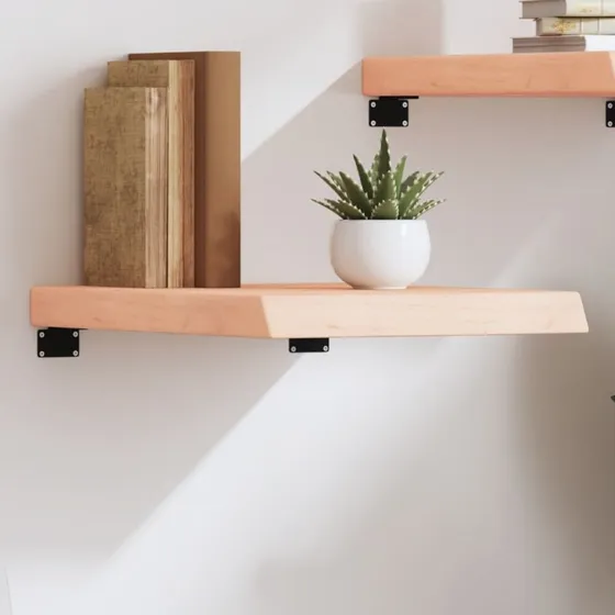 vidaXL væghylde ubehandlet massivt egetræ 40x50x(2-6) cm