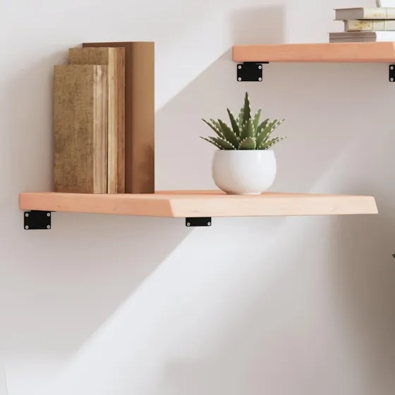 vidaXL væghylde i ubehandlet massivt egetræ 40x60x2–4 cm