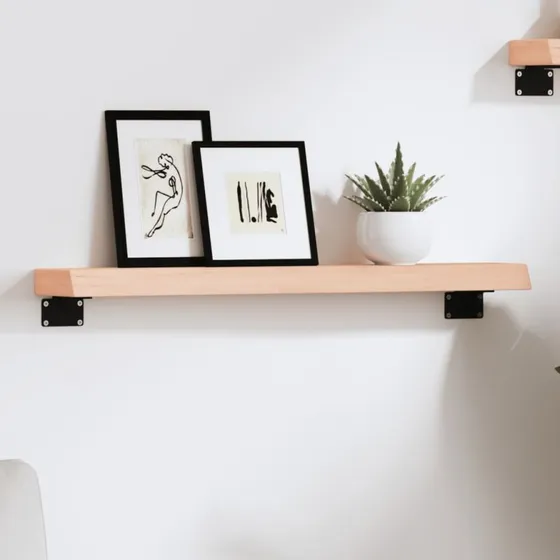 vidaXL væghylde 60x10x4 cm ubehandlet massivt egetræ
