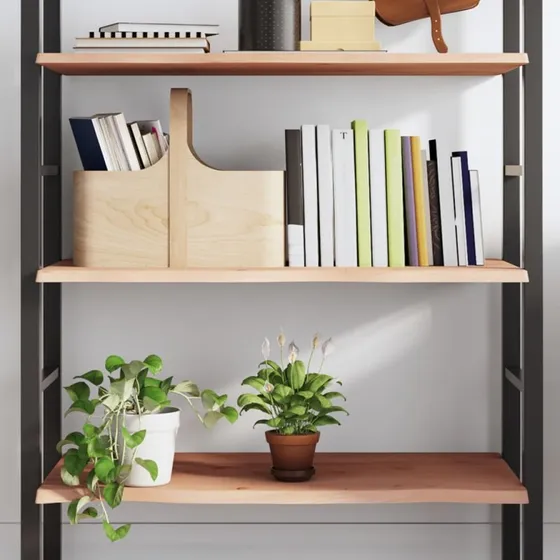 vidaXL væghylde 80x40x2 cm ubehandlet massivt egetræ