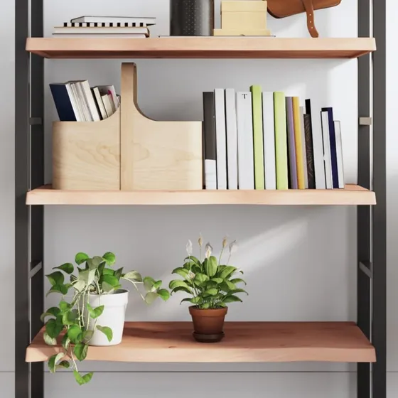 vidaXL væghylde 80x40x(2–4) cm ubehandlet egetræ