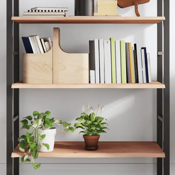 vidaXL væghylde massivt egetræ 100x40x2 cm ubehandlet