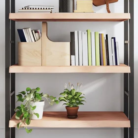 vidaXL væghylde 100x40x(2-6) cm ubehandlet massivt egetræ
