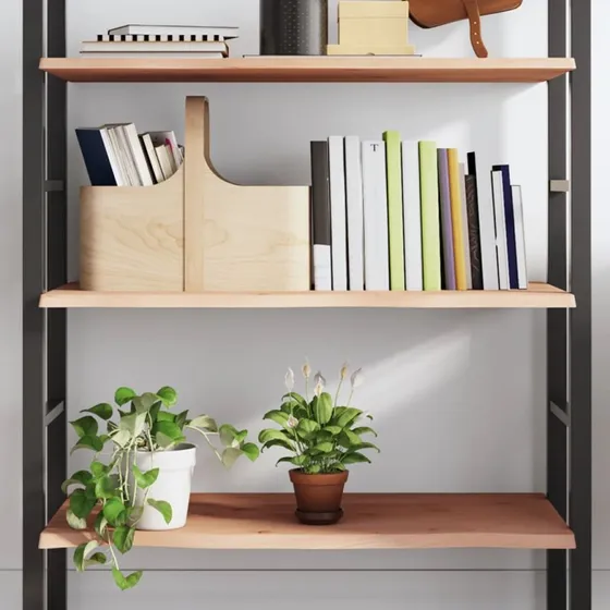 vidaXL væghylde 100x50x2 cm ubehandlet massivt egetræ