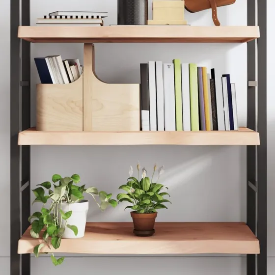 vidaXL væghylde ubehandlet massivt egetræ 100x60x2–6 cm