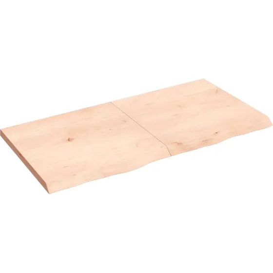 vidaXL væghylde i massivt egetræ 120x60x2–4 cm ubehandlet