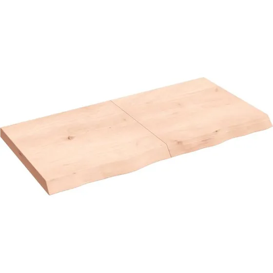 vidaXL væghylde ubehandlet massivt egetræ 120x60x(2-6) cm