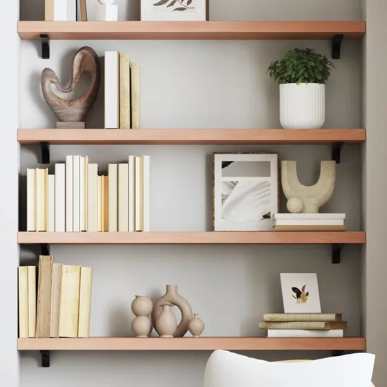 vidaXL væghylde 100x20x4 cm behandlet massivt egetræ lysebrun