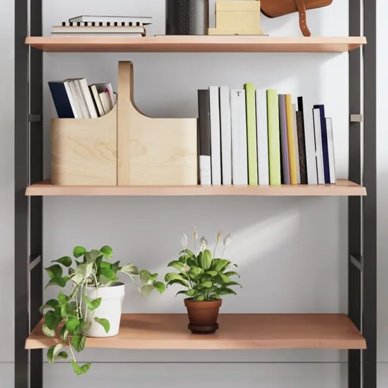 vidaXL væghylde 100x60x2 cm massivt egetræ lysebrun