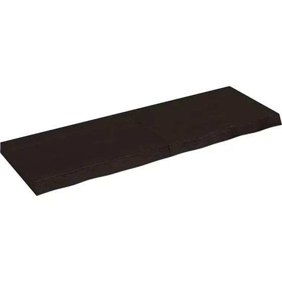 vidaXL væghylde 120x40x(2-6) cm massivt egetræ mørkebrun