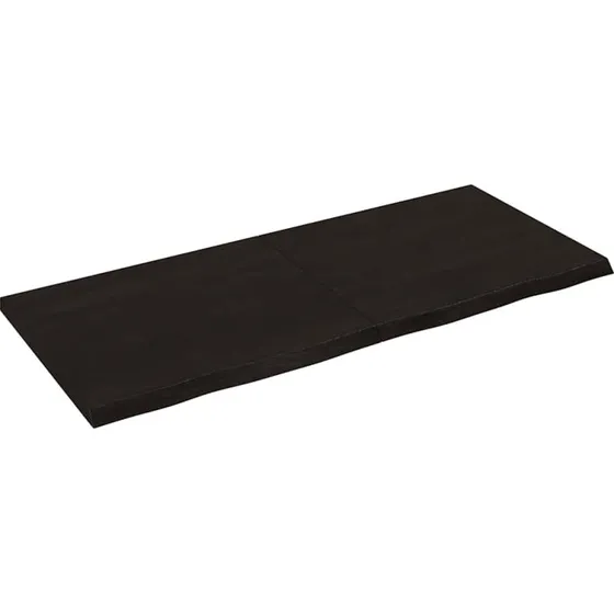 vidaXL væghylde 140x60x(2–4) cm massivt egetræ mørkebrun