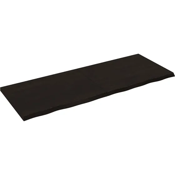 vidaXL væghylde i massivt egetræ 160x60 cm mørkebrun