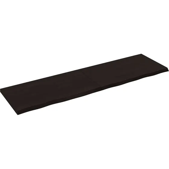 vidaXL væghylde 180x50 cm behandlet massivt egetræ, mørkebrun