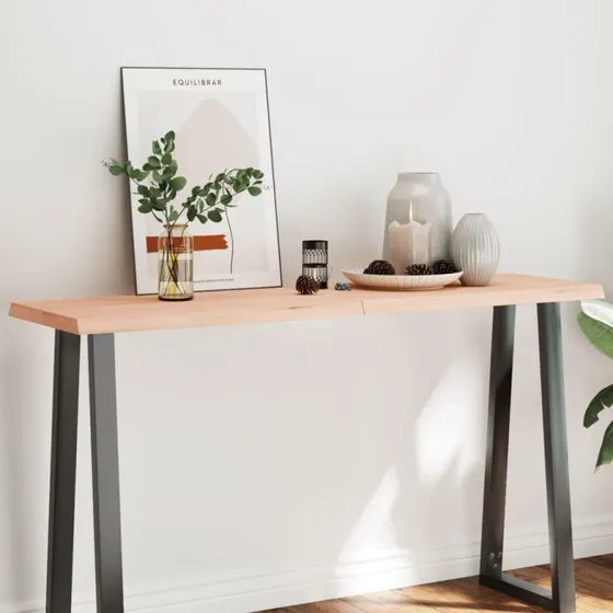 Egetræ bordplade 160x50x(2-6)cm naturlig kant ubehandlet
