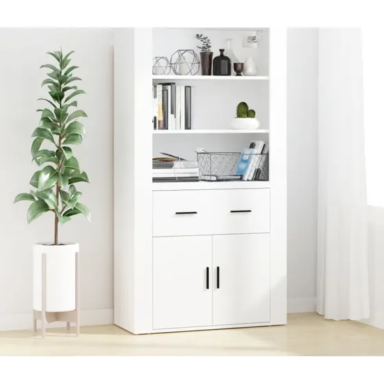 vidaXL Højskab i konstrueret træ - Hvid