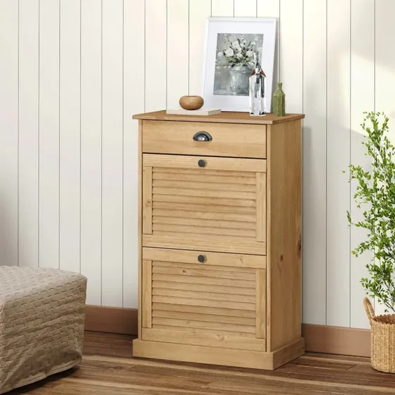 vidaXL skoskab VIGO 60x35x96 cm massivt fyrretræ