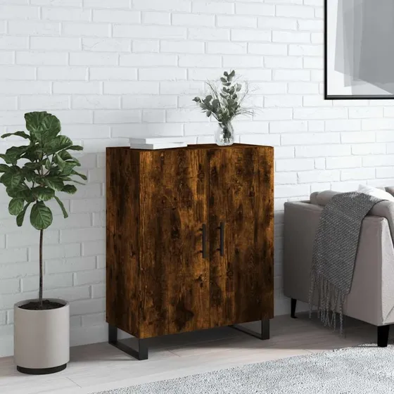 vidaXL skænk 69,5x34x90 cm konstrueret træ - røget eg
