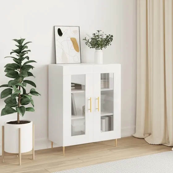 vidaXL skænk 69,5x34x90 cm hvid højglans (konstrueret træ)