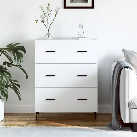 vidaXL skænk 69,5x34x90 cm i hvidt konstrueret træ
