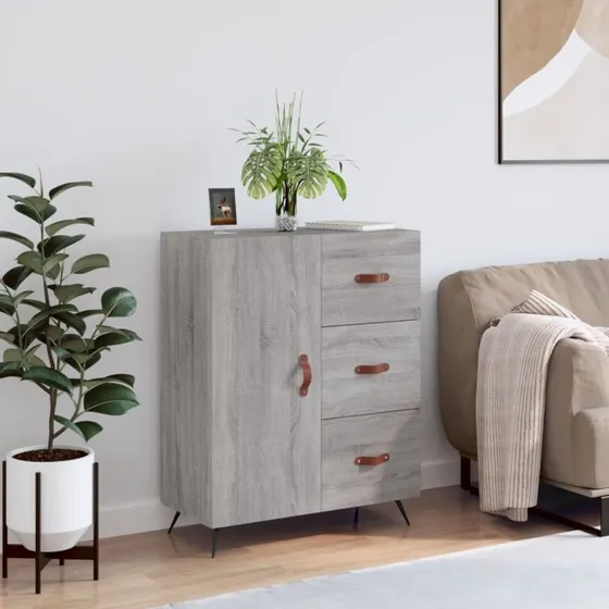 Skænk 69,5x34x90 cm konstrueret træ – sort