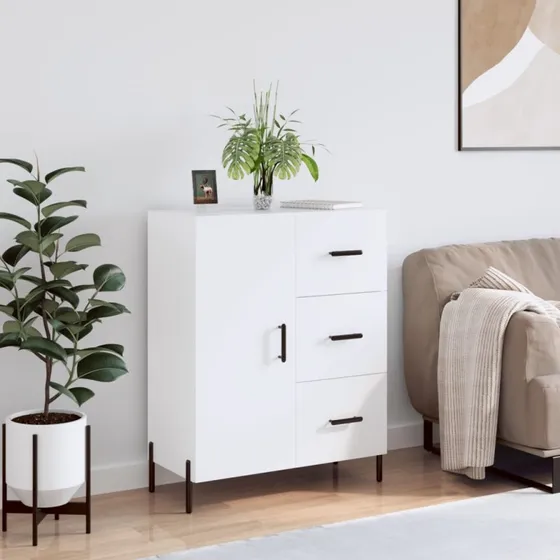 vidaXL skænk 69,5x34x90 cm konstrueret træ hvid