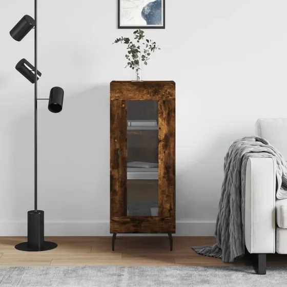 vidaXL skænk 34,5x34x90 cm konstrueret træ, røget eg