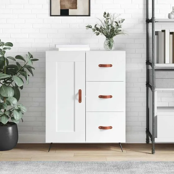 vidaXL skænk 69,5x34x90 cm hvid konstrueret træ