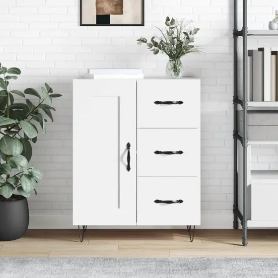 vidaXL skænk 69,5x34x90 cm hvid i konstrueret træ