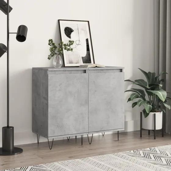 vidaXL skænk 2 stk. 40x35x70 cm konstrueret træ, betongrå