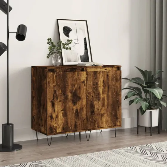 vidaXL Skænke 2 stk. 40x35x70 cm - Røget egetræ