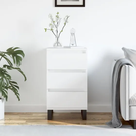 vidaXL skænk 40x35x70 cm konstrueret træ hvid