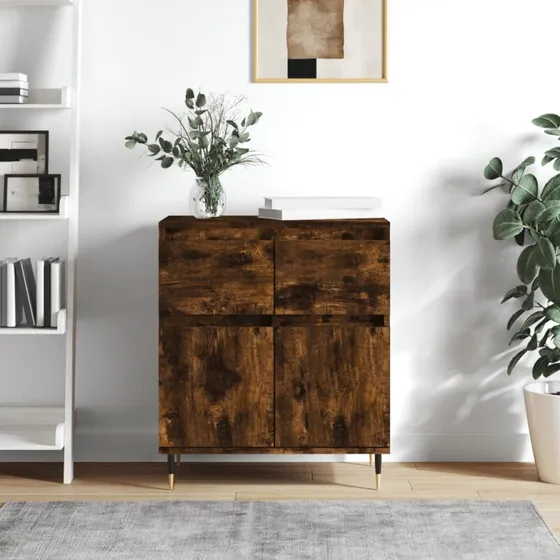 vidaXL skænk 60x35x70 cm konstrueret træ, røget egetræsfarve