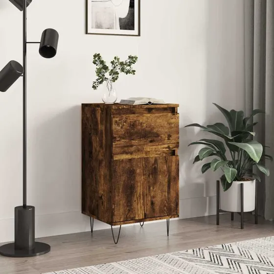 vidaXL skænk 40x35x70 cm konstrueret træ røget egetræsfarve