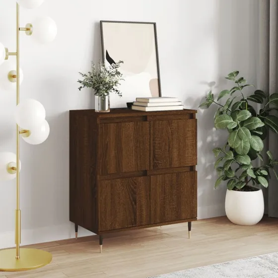 vidaXL skænk 60x35x70 cm konstrueret træ brun eg