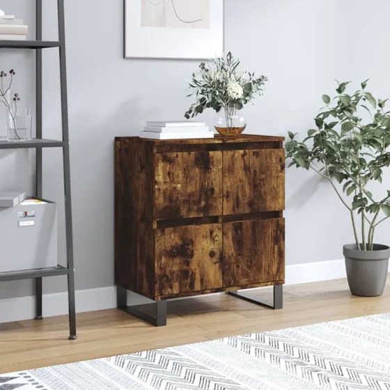 vidaXL skænk 60x35x70 cm røget egetræ