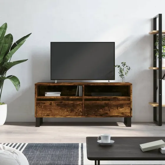 vidaXL TV-bord 100x34,5x44,5 cm konstrueret træ, røget eg