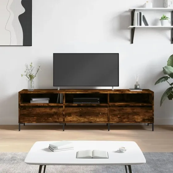 vidaXL TV-bord 150x30x44,5 cm konstrueret træ, røget eg