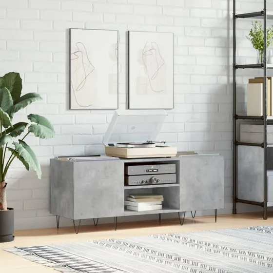 vidaXL vinylskab 121x38x48 cm konstrueret tr  betongr