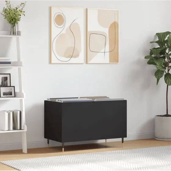 vidaXL vinylskab 74,5x38x48 cm konstrueret tr, sort