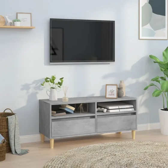 vidaXL TV-bord 100x34,5x44,5 cm - konstrueret træ, betongrå