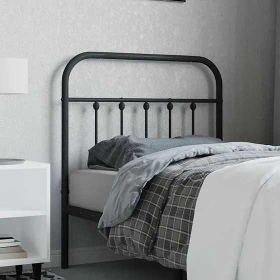 vidaXL sengegavl 80 cm metal sort
