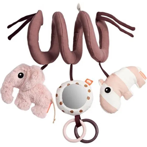 Done By Deer Aktivitetsspiral Rosa med rangle, bidering & spejl