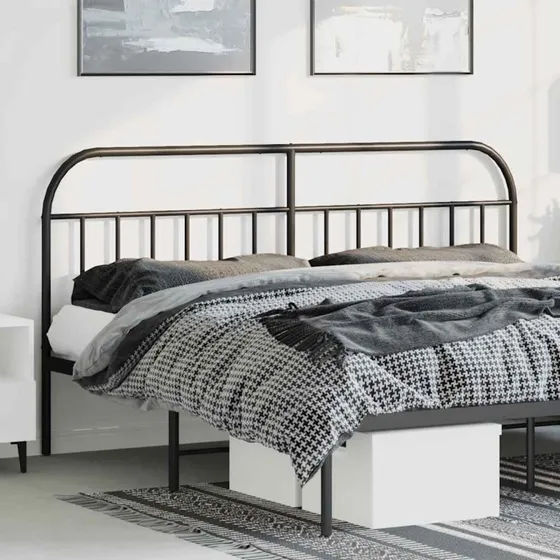 vidaXL sengegavl 193 cm i sort metal