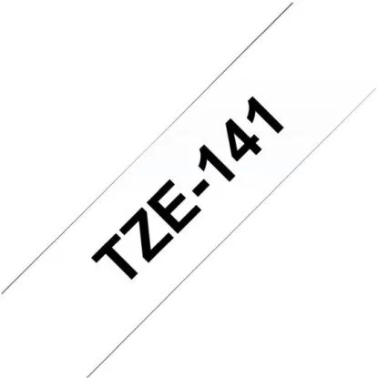 Brother TZe-141 lamineret tape 18 mm x 8 m – sort tekst på klar