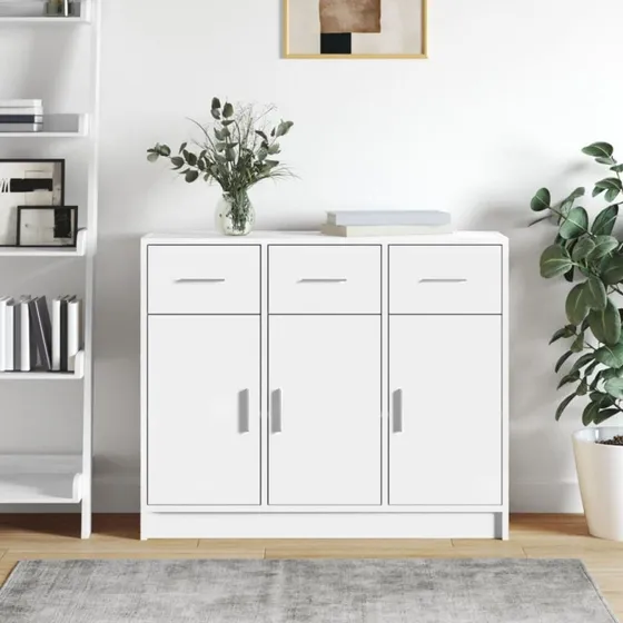 vidaXL skænk hvid 91x28x75 cm konstrueret træ