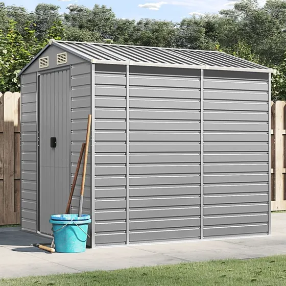 vidaXL haveskur lysegrå 191×215×198 cm galvaniseret stål